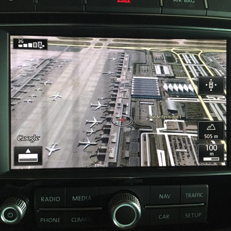 Google Earth, Flughafen MUC II, Maßstab 100 m
