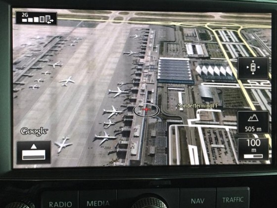 Google Earth, Flughafen MUC II, Maßstab 100 m