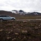 On mountain road F909 at near 700 m. elevation passing vest of Snæfell (1.833 m.) north-east of Vatnajökull