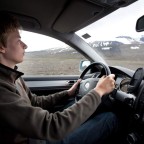 Driving past Snæfell on mountain road F909